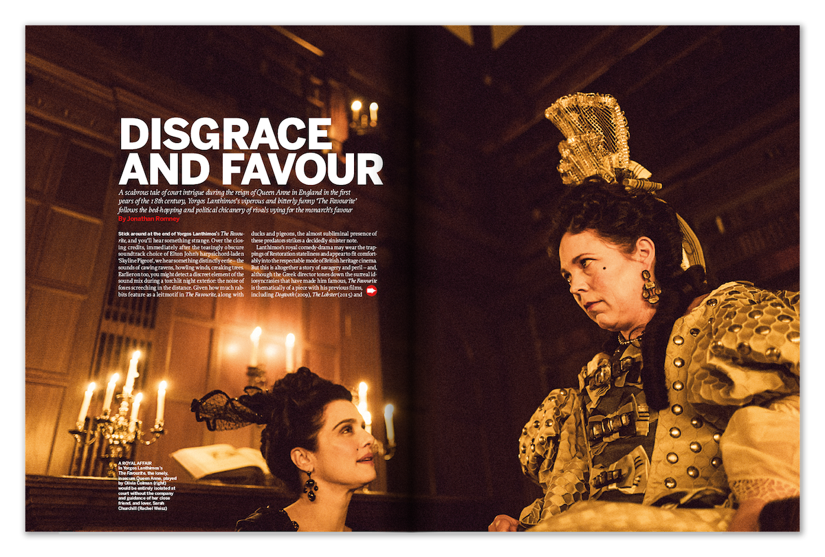 The opening spread of our Yorgos Lanthimos interview feature