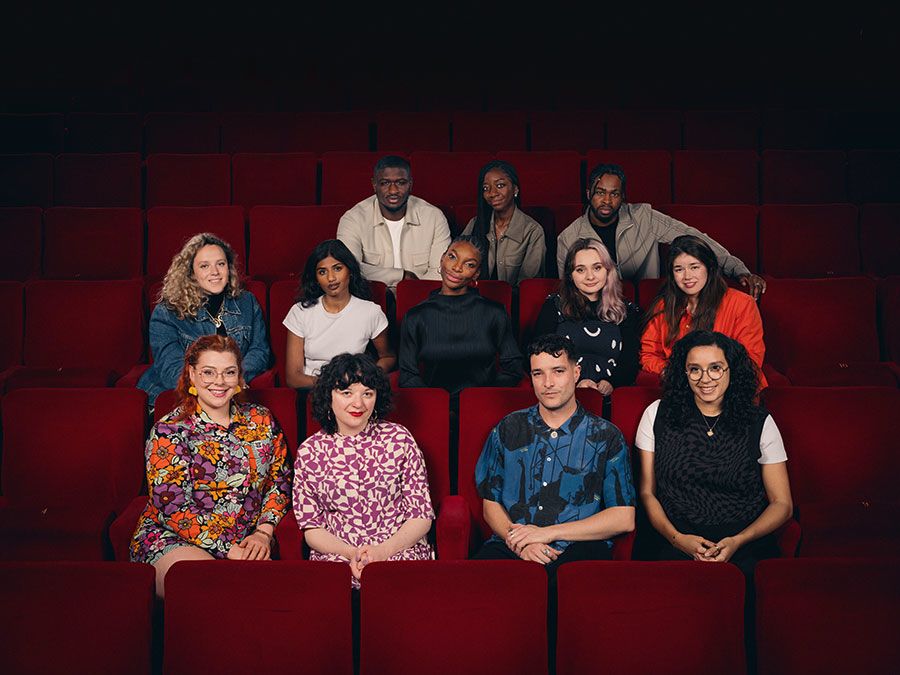 Michaela Coel (centre) with the five shortlisted BMW Challenge film teams.